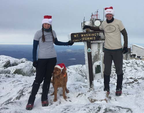 Hemlock Pete's t-shirts proudly displayed on Mt. Washington's summit Hemlock Pete's t-shirts proudly displayed on Mt. Washington's summit