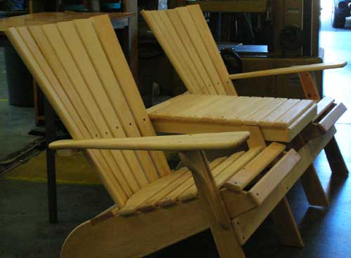Tandem Adirondack chairs/table (under construction) - white cedar