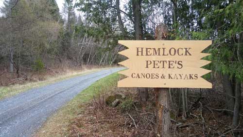 Hemlock Pete's Sign and Driveway